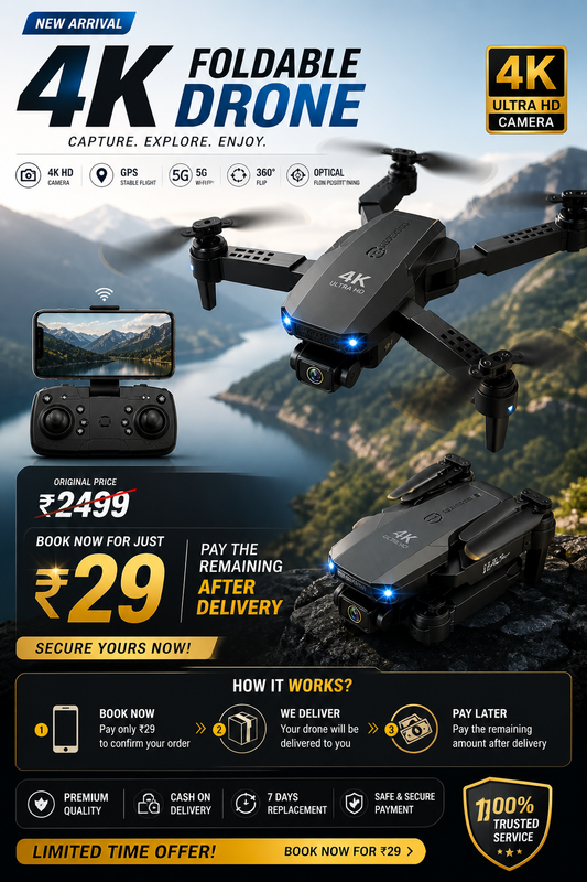 4K Foldable Drone – Capture the Sky Like a Pro!